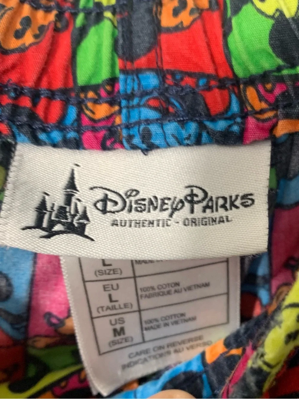 Disney Parks Colorful Mickey Mouse Lounge Pajama Pants Men’s US M Medium Flaw